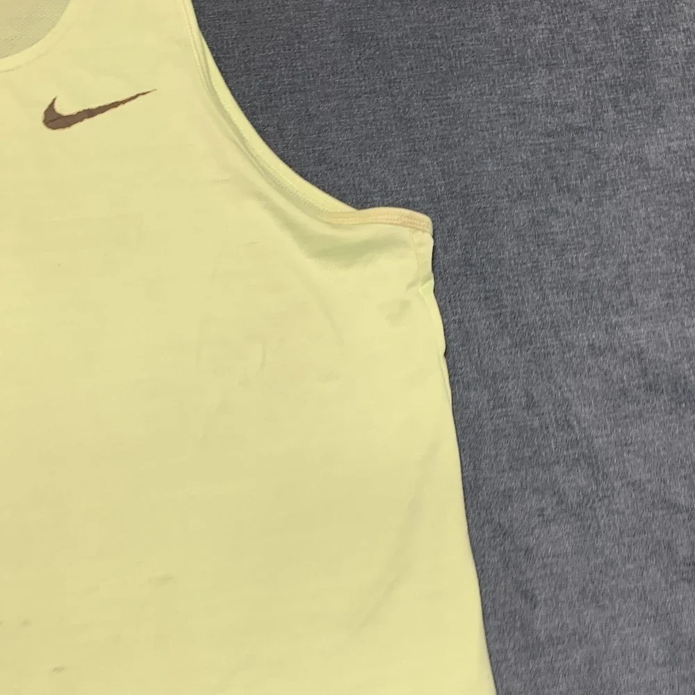 Nike Dri Fit Tank Top Womens XL Lime Green Mesh Lined Running Swoosh Performance